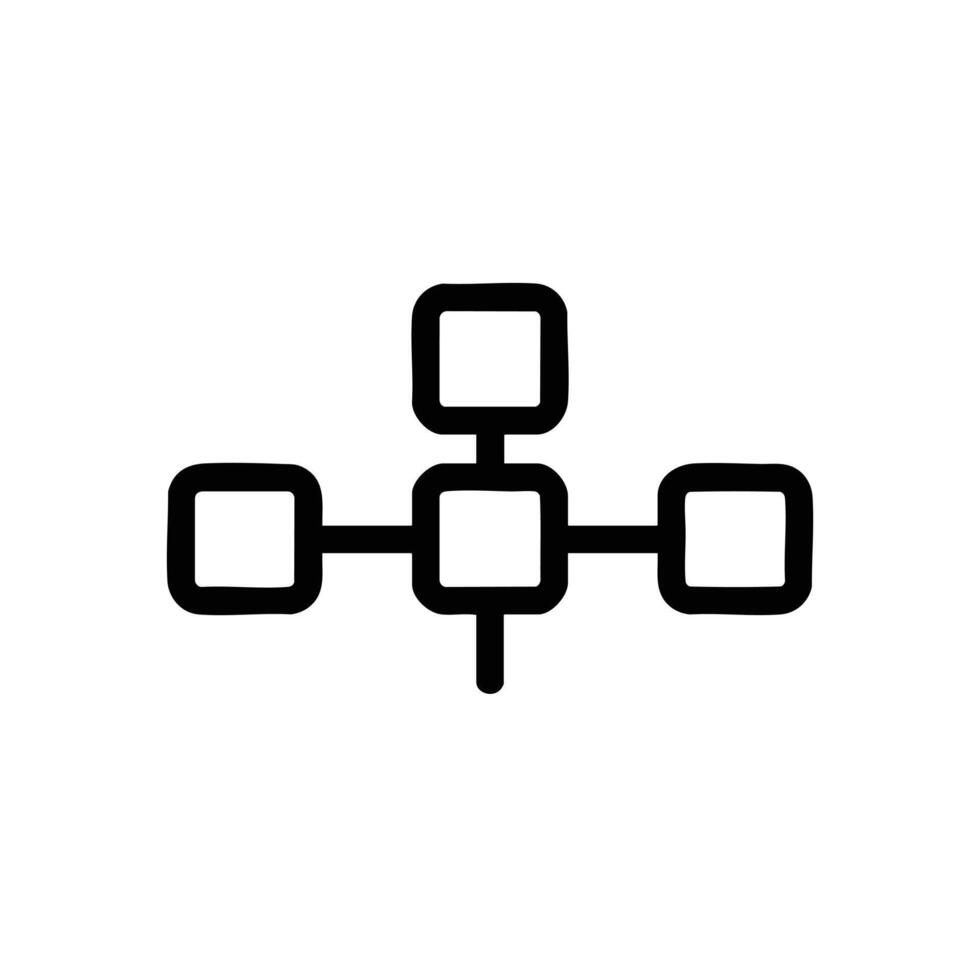 Stylized Blockchain Connected Blocks Icon vector