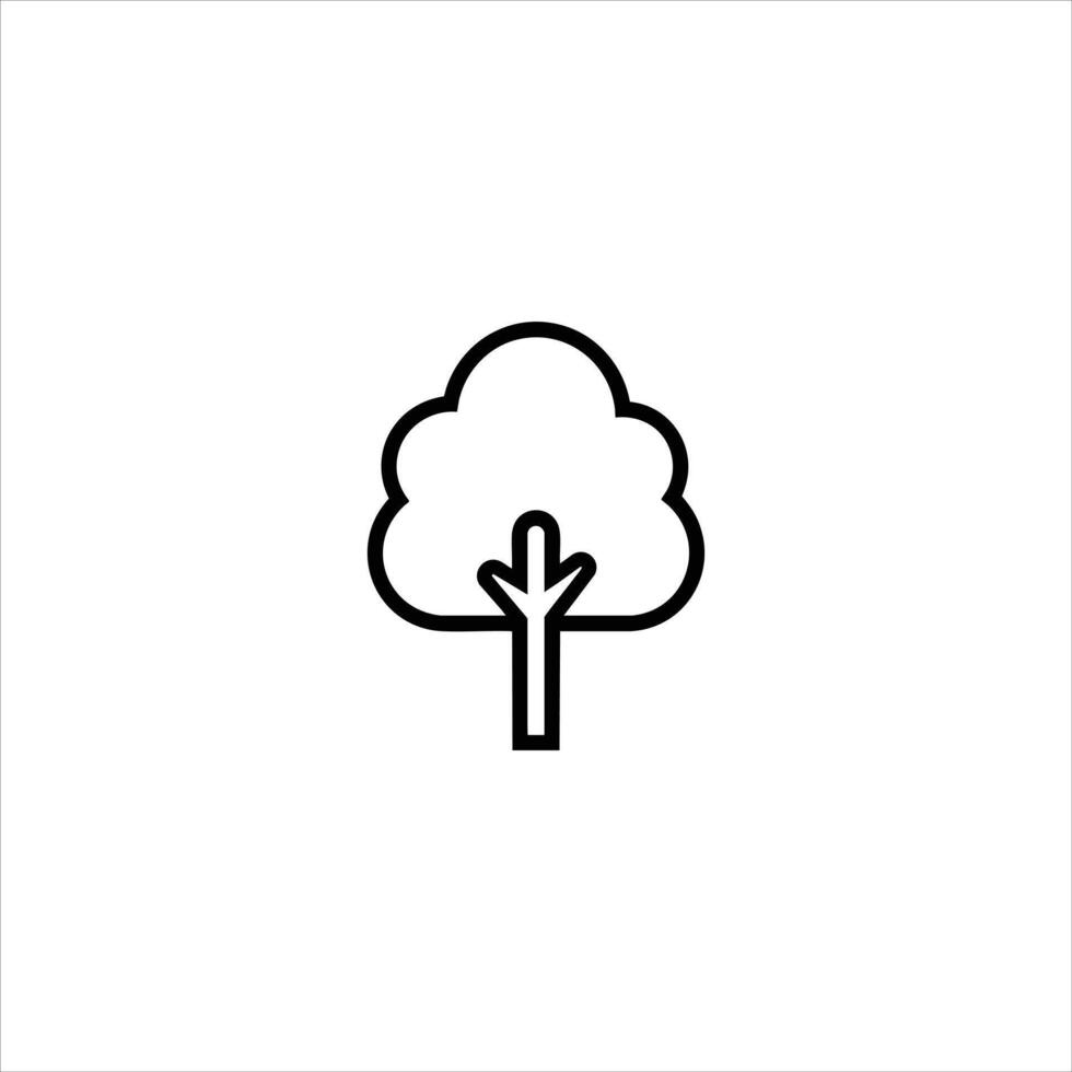 Simplified Tree Nature Forest Outline vector