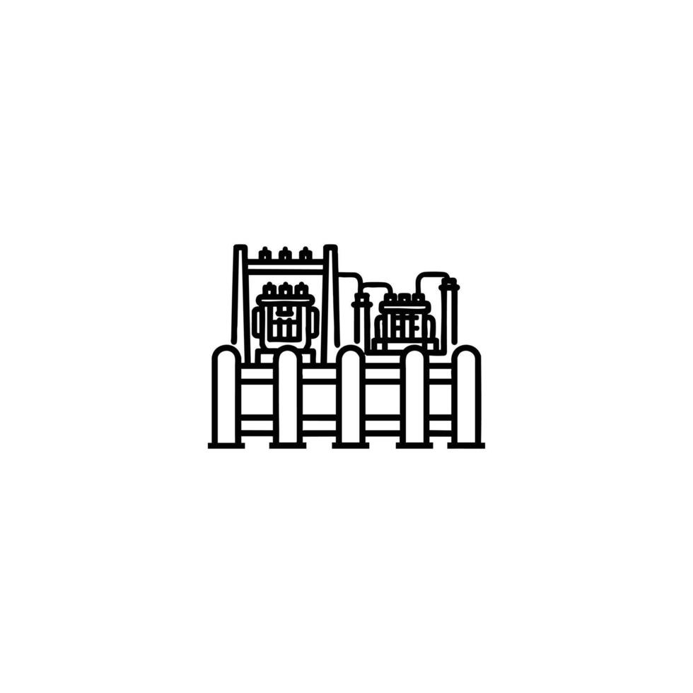 Power Substation Electrical Grid Outline vector