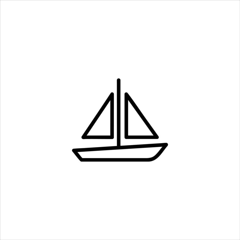 Sailboat Yacht Profile Line Outline vector