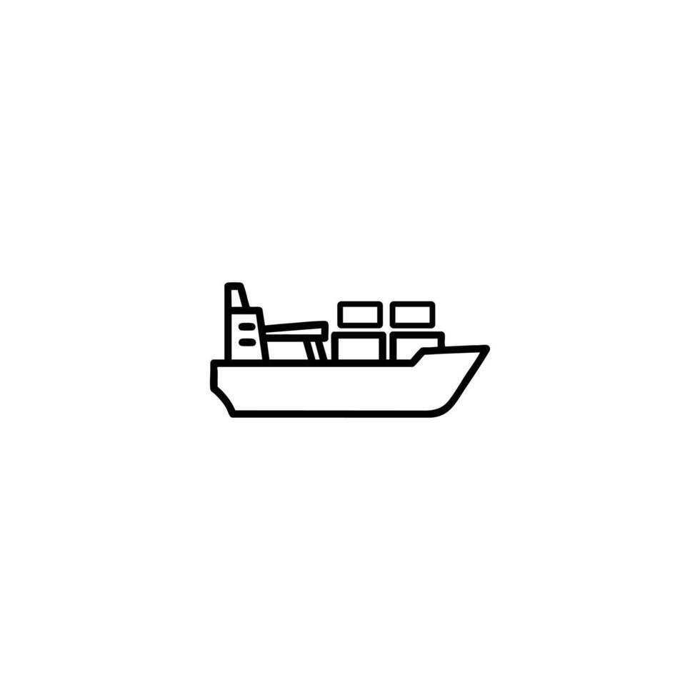 Cargo Ship Silhouette Representation vector
