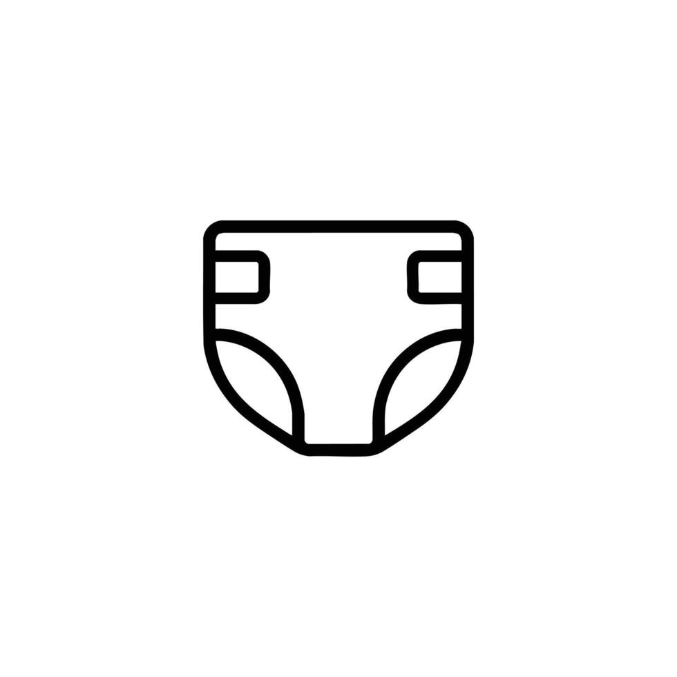 Folded Diaper In A Clean Outline Style vector