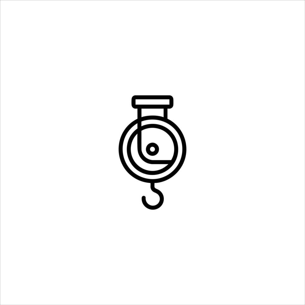 Simple Pulley Wheel Line Drawing vector
