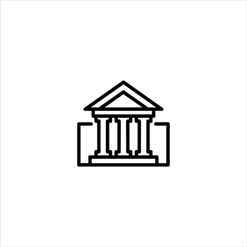 Courthouse With Pillars Line Drawing vector