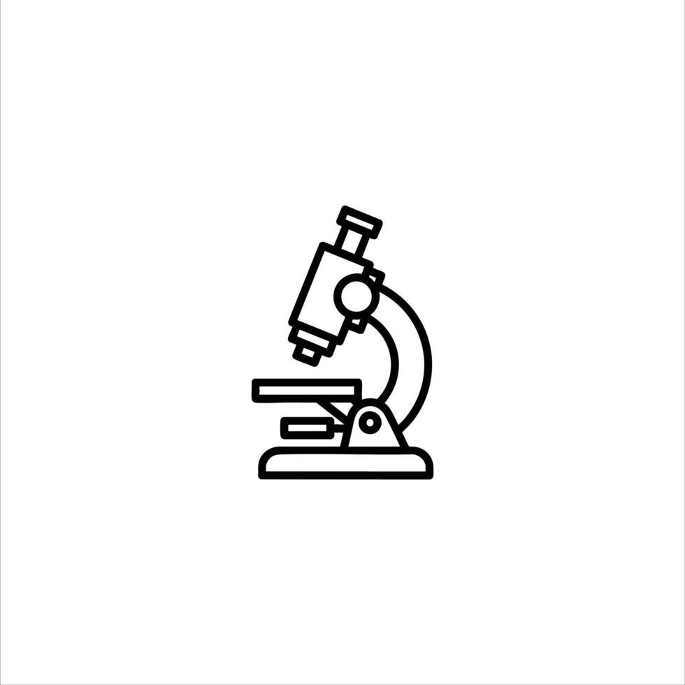 Monochrome Laboratory Microscope Outline vector