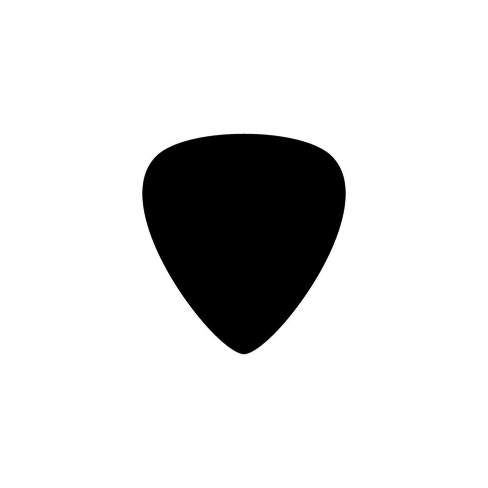 Silhouette of a guitar pick, also called a plectrum, is a small, flat tool used to pluck, strum or play melody in the strings of a acoustic or electric guitar. Can use for Pictogram, Logo, Apps, etc. vector