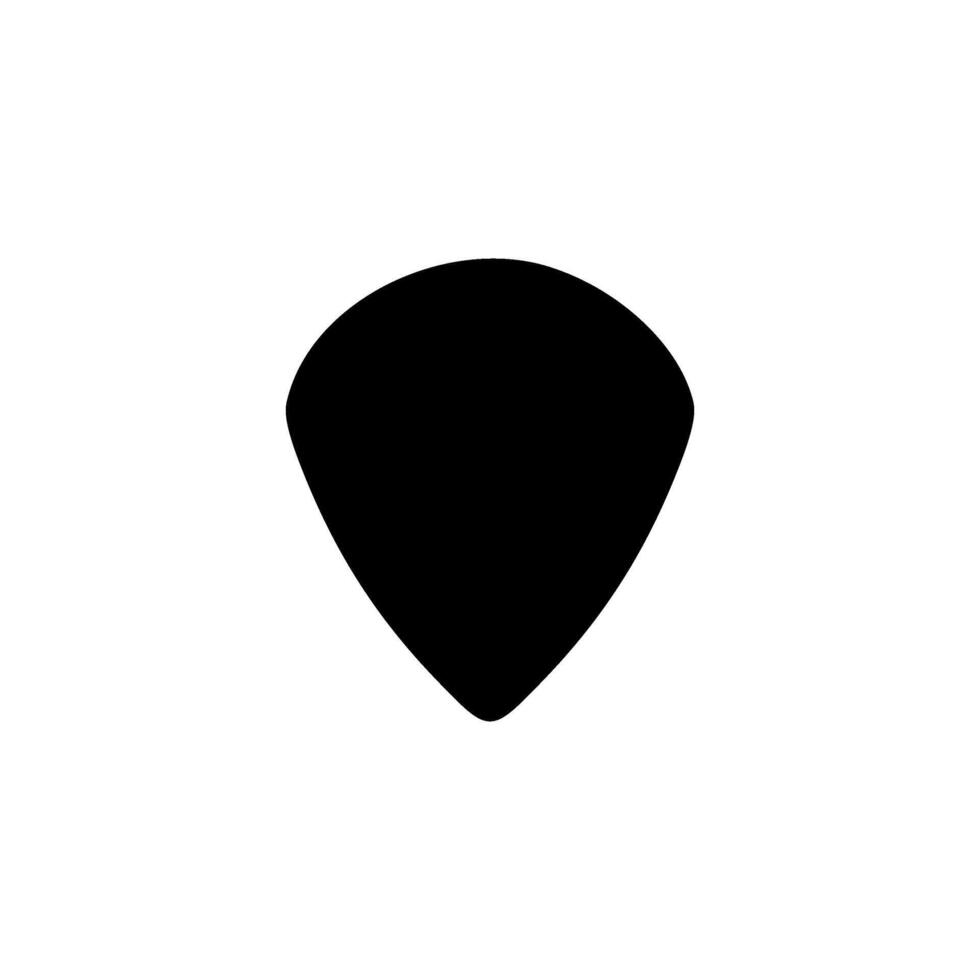 Silhouette of a guitar pick, also called a plectrum, is a small, flat tool used to pluck, strum or play melody in the strings of a acoustic or electric guitar. Can use for Apps, Pictogram, Logo, etc. vector
