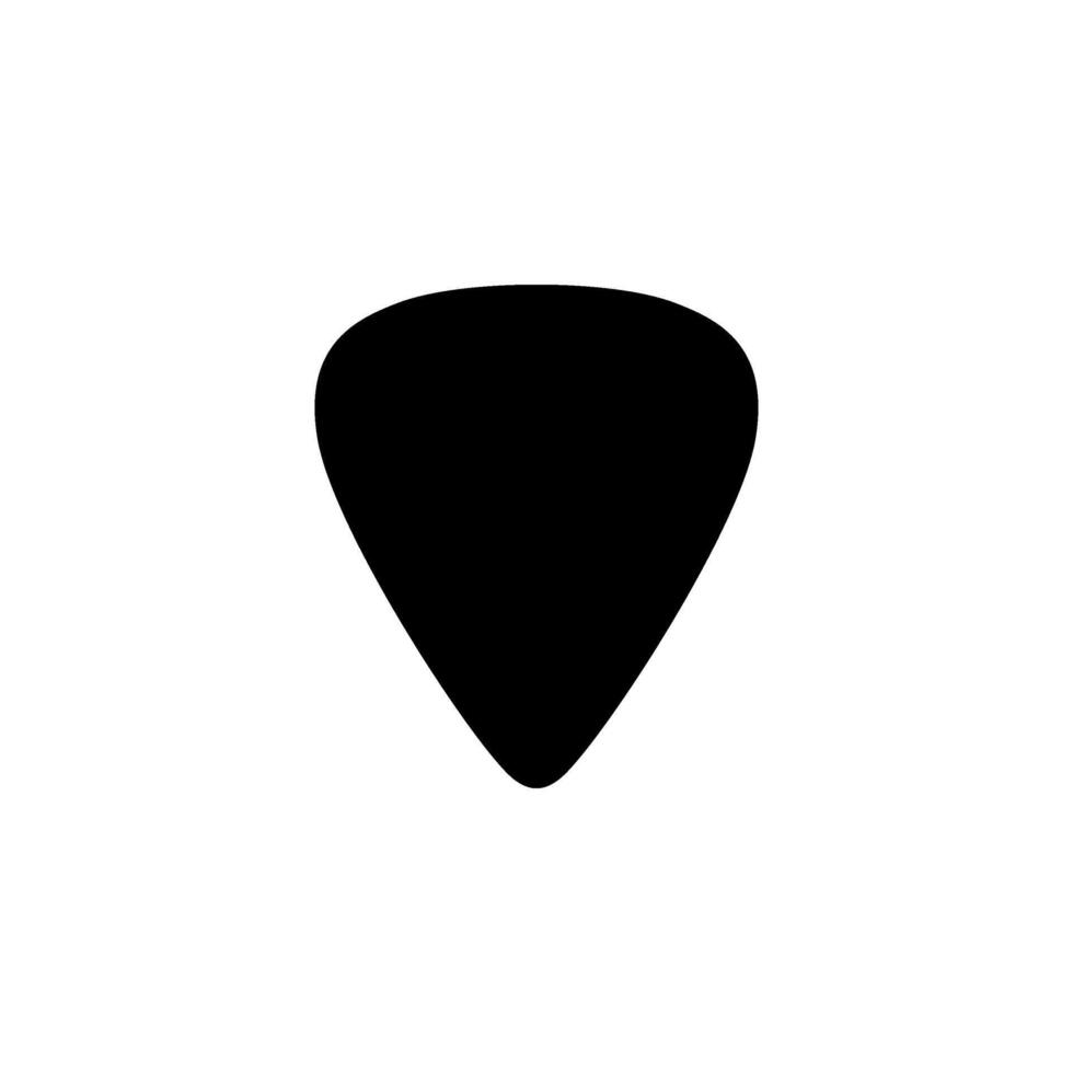 Silhouette of a guitar pick, also called a plectrum, is a small, flat tool used to pluck, strum or play melody in the strings of a acoustic or electric guitar. Can use for Pictogram, Apps, Logo, etc. vector