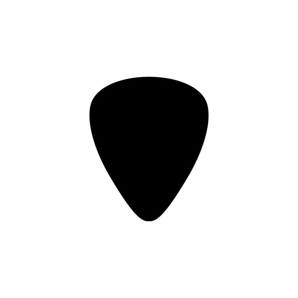 Silhouette of a guitar pick, also called a plectrum, is a small, flat tool used to pluck, strum or play melody in the strings of a acoustic or electric guitar. BW and Editable vector