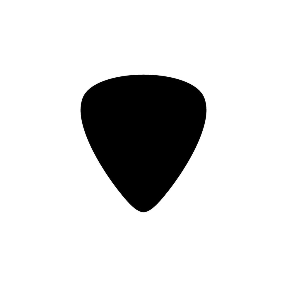 Silhouette of a guitar pick, also called a plectrum, is a small, flat tool used to pluck, strum or play melody in the strings of a acoustic or electric guitar. vector