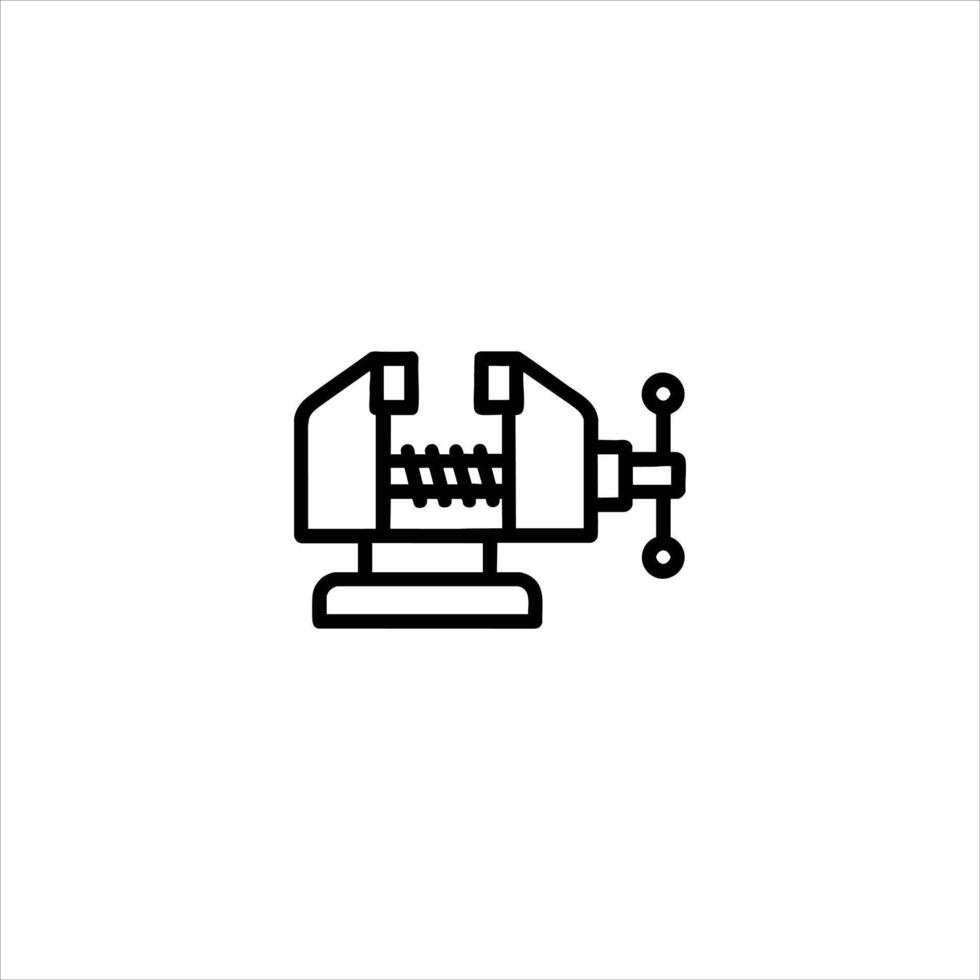 Bench Vise Tool Clamp Outline vector