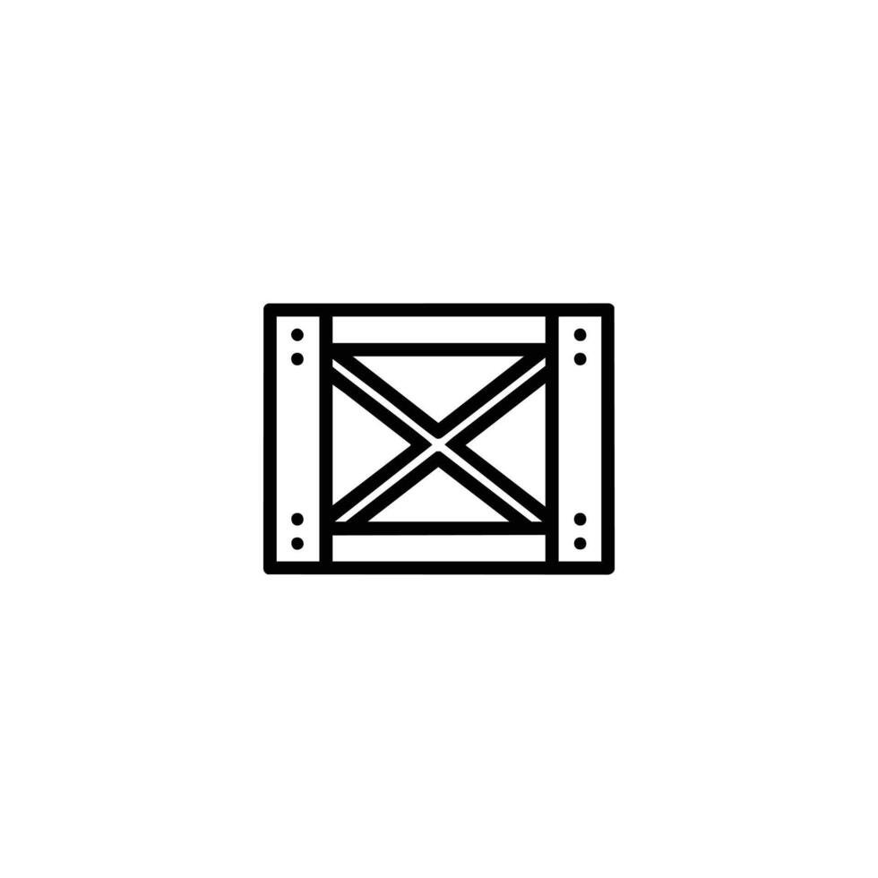 Wooden Crate Outline Drawing vector