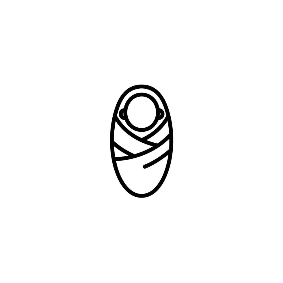 Swaddled Baby In A Minimalist Style vector