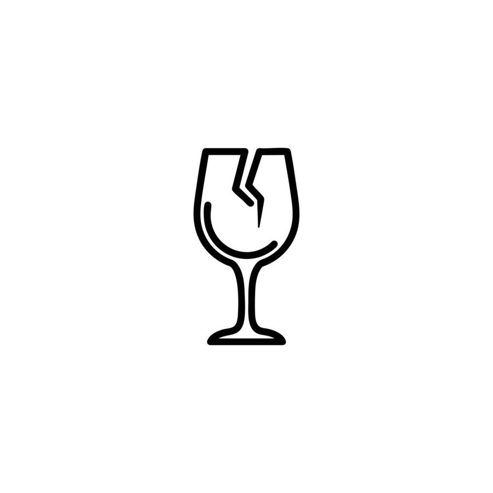 Fragile Symbol Broken Glass Design vector
