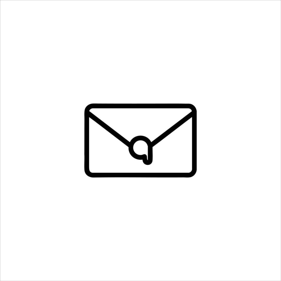 Sealed Envelope Summons Line Outline vector