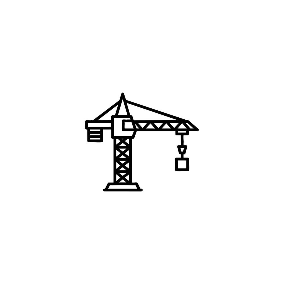 Tower Crane Construction Equipment Silhouette vector