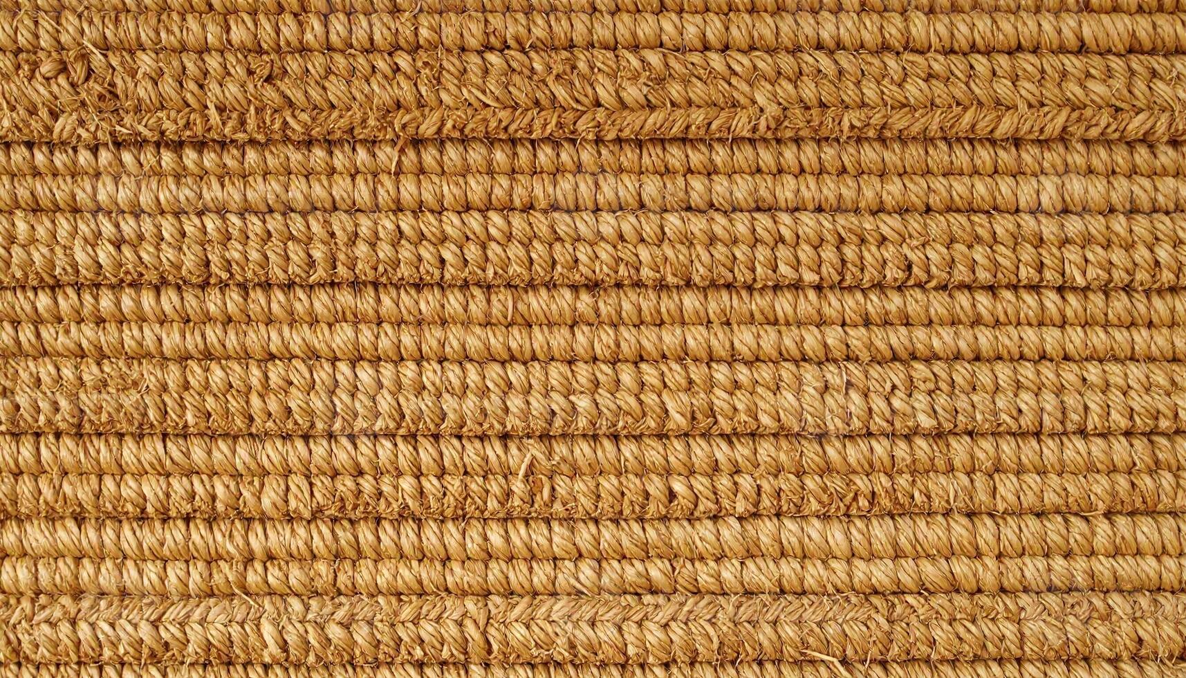 Natural Woven Fabric Texture With Brown Strands From Sustainable Materials Used for Home Decor photo