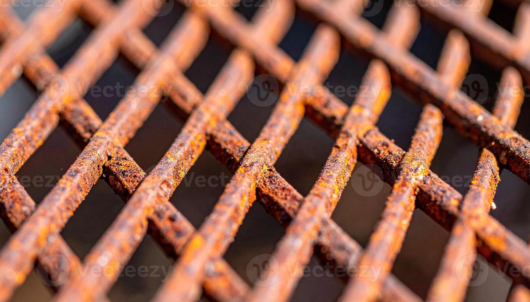 Close-up View of Rusty Metal Grate Showcasing Intricate Patterns and Texture During Daylight Hours photo