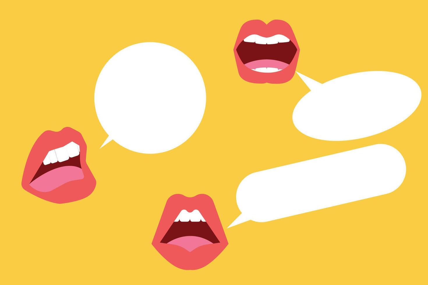 Mouth with speech bubble for advertisement or news. concept of Information presentation, banner templates with copy space for text vector
