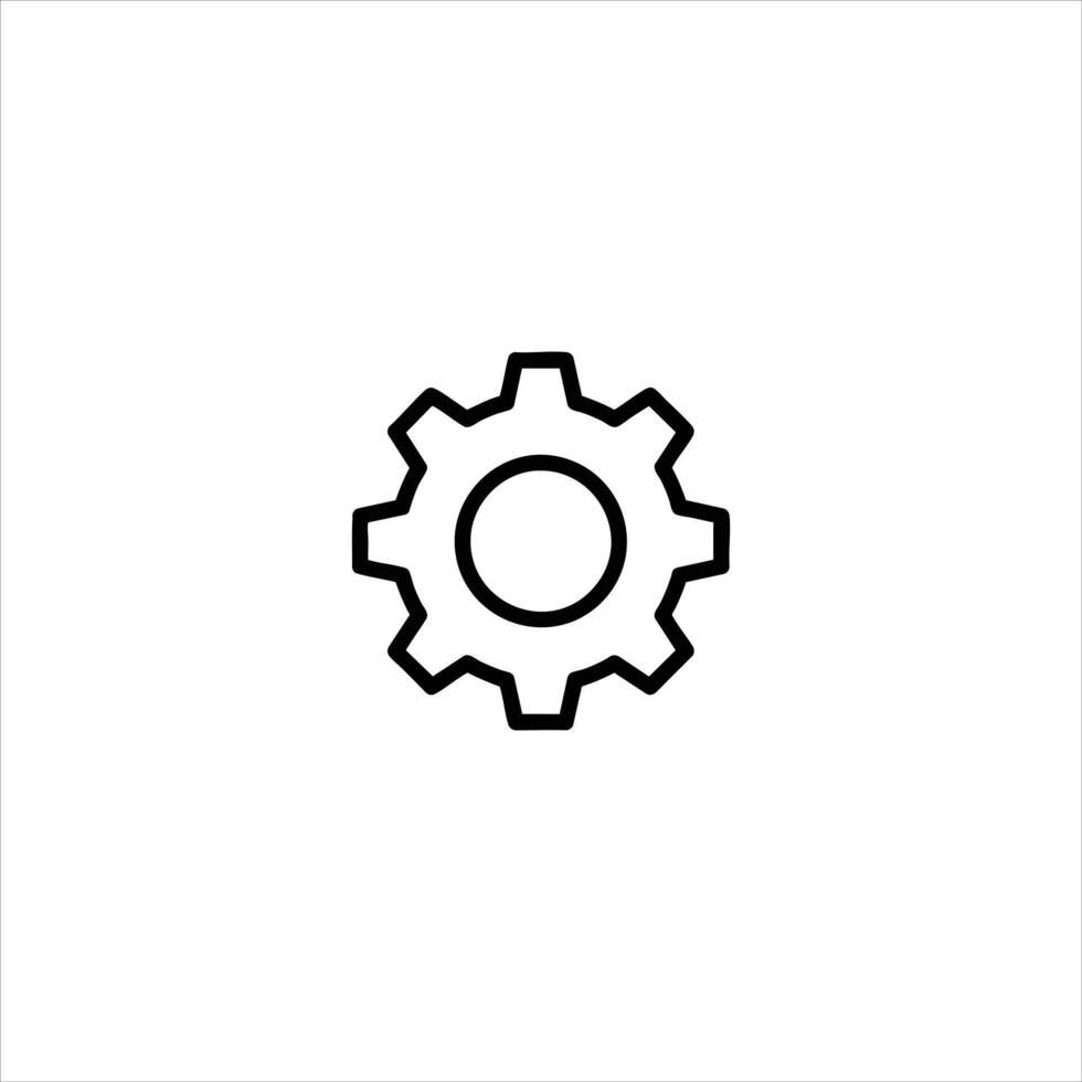 Single Gear Cog Minimalist Drawing vector