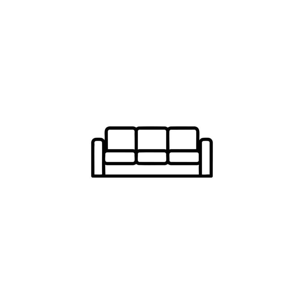 Three Seater Sofa In A Minimalist Style vector