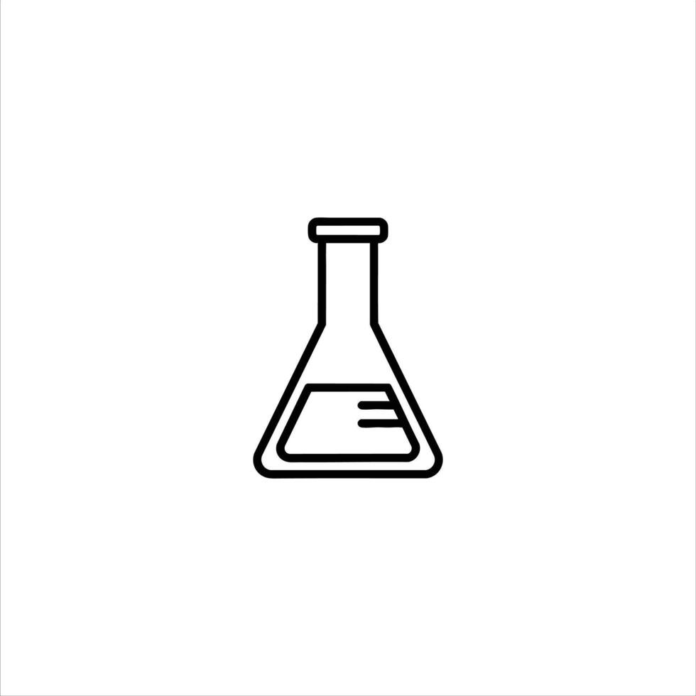 Erlenmeyer Flask Lab Glassware Outline vector