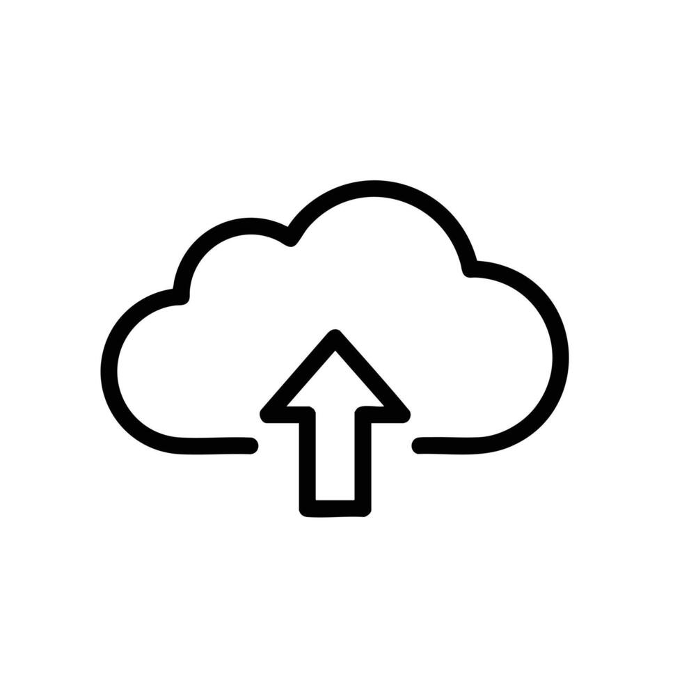 Cloud Upload Arrow Monochrome Icon vector