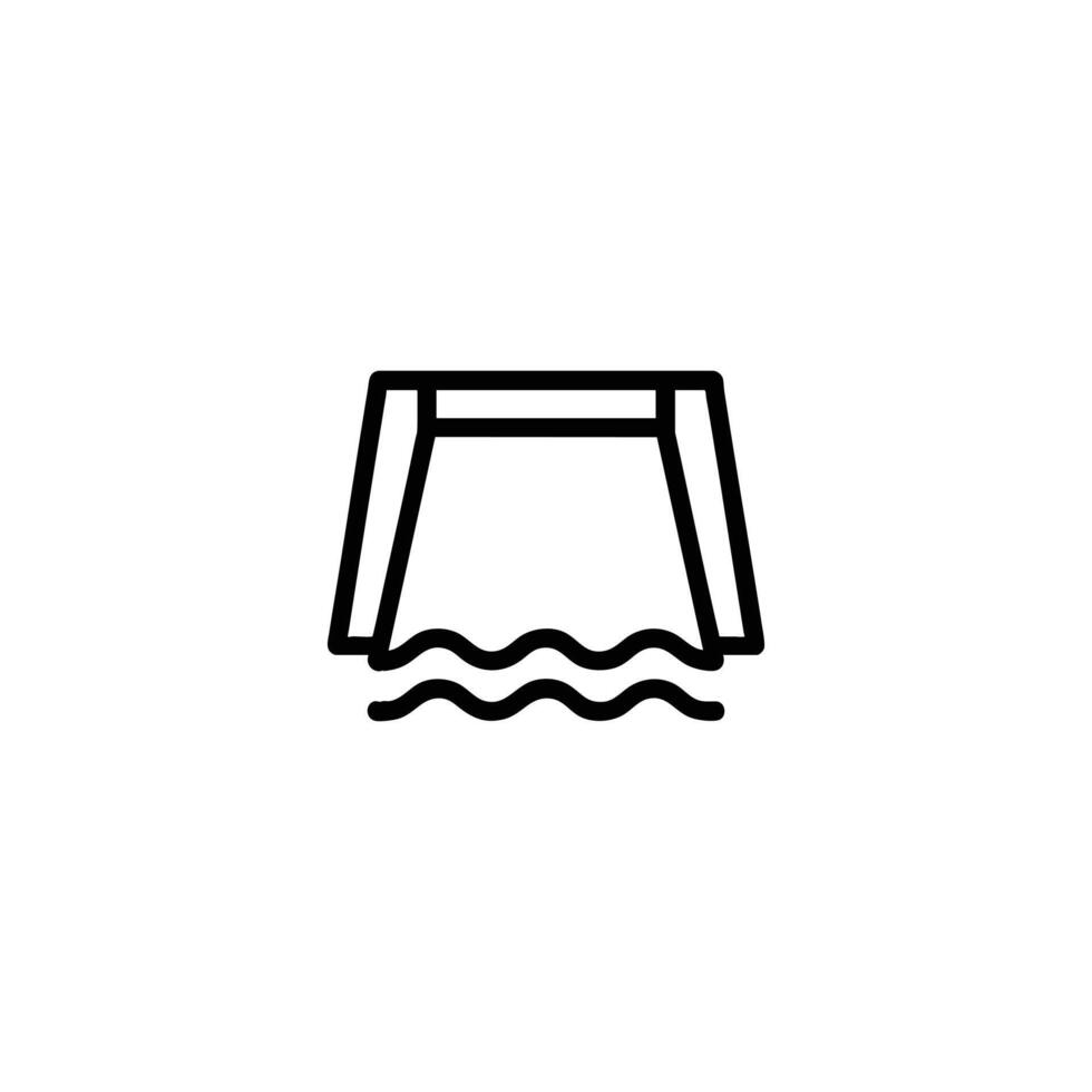 Dam Wall Barrier Structure Silhouette vector