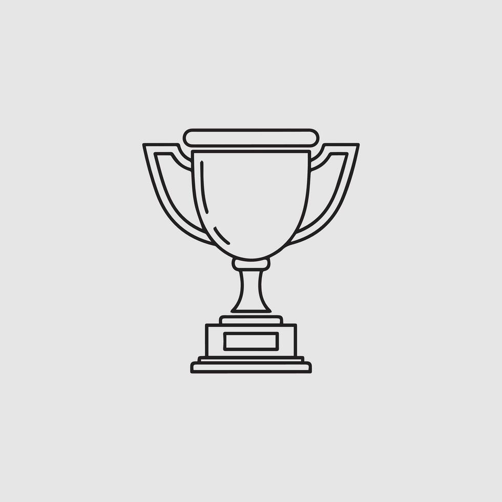 Line art illustration of a classic trophy award vector