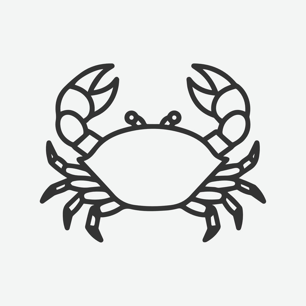 Simple line art illustration of a crab vector