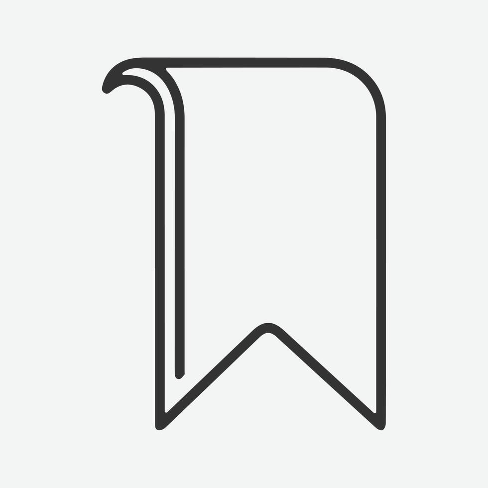 Simple bookmark icon line art graphic design vector