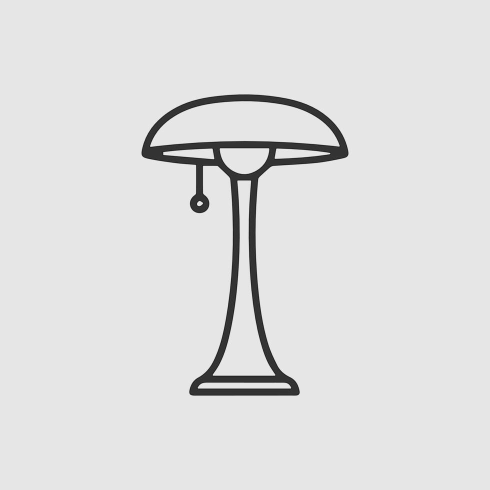Modern table lamp line art icon illustration vector