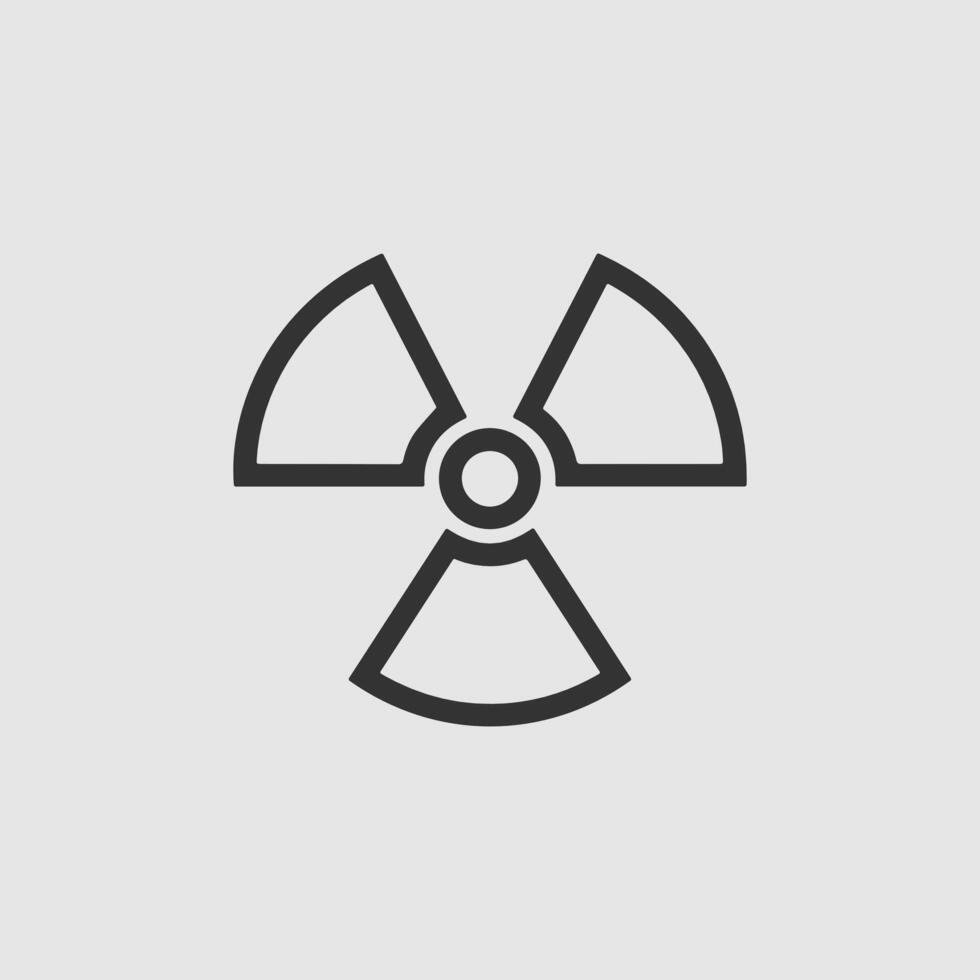 Radiation hazard symbol icon black line art vector