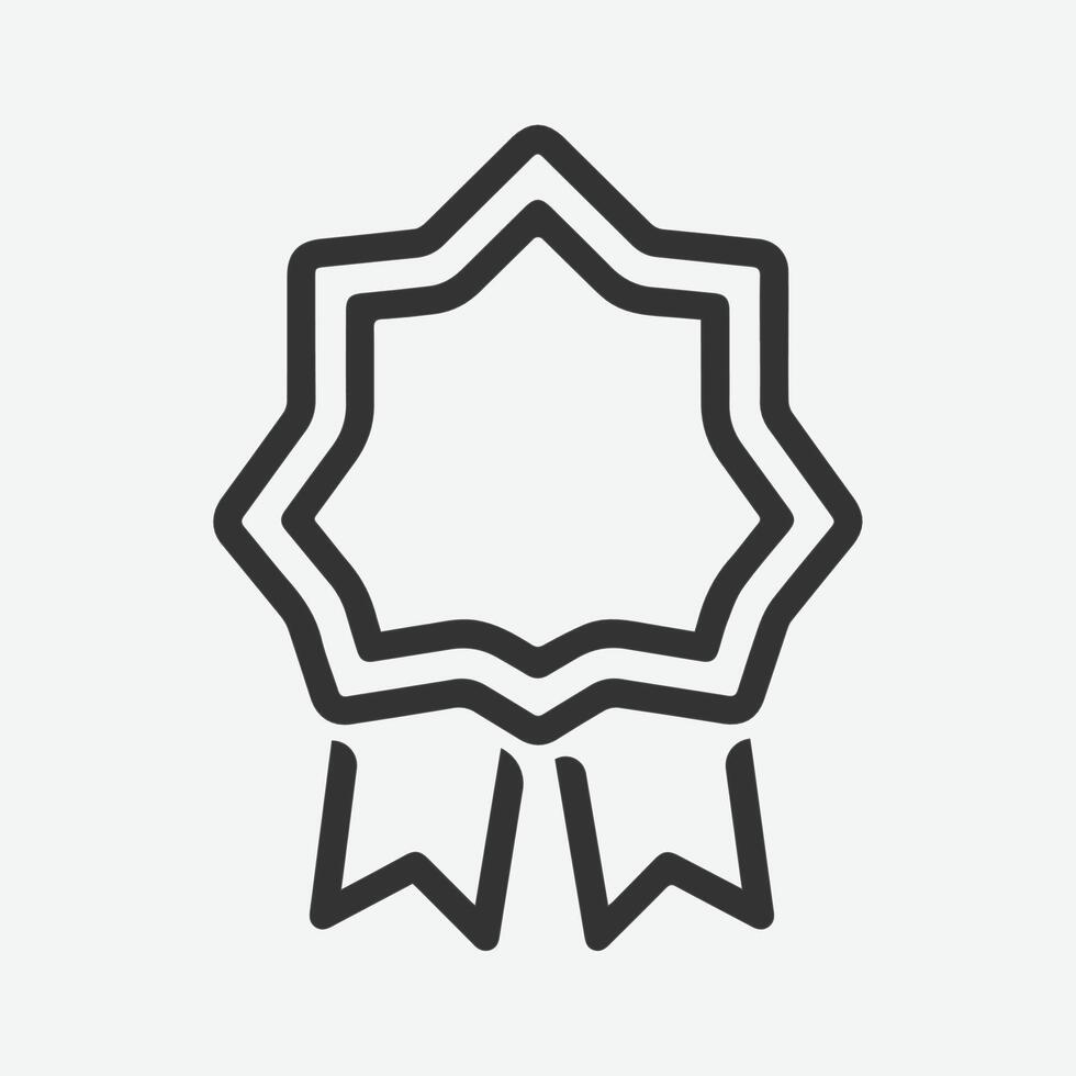 Award badge icon line art graphic design element vector
