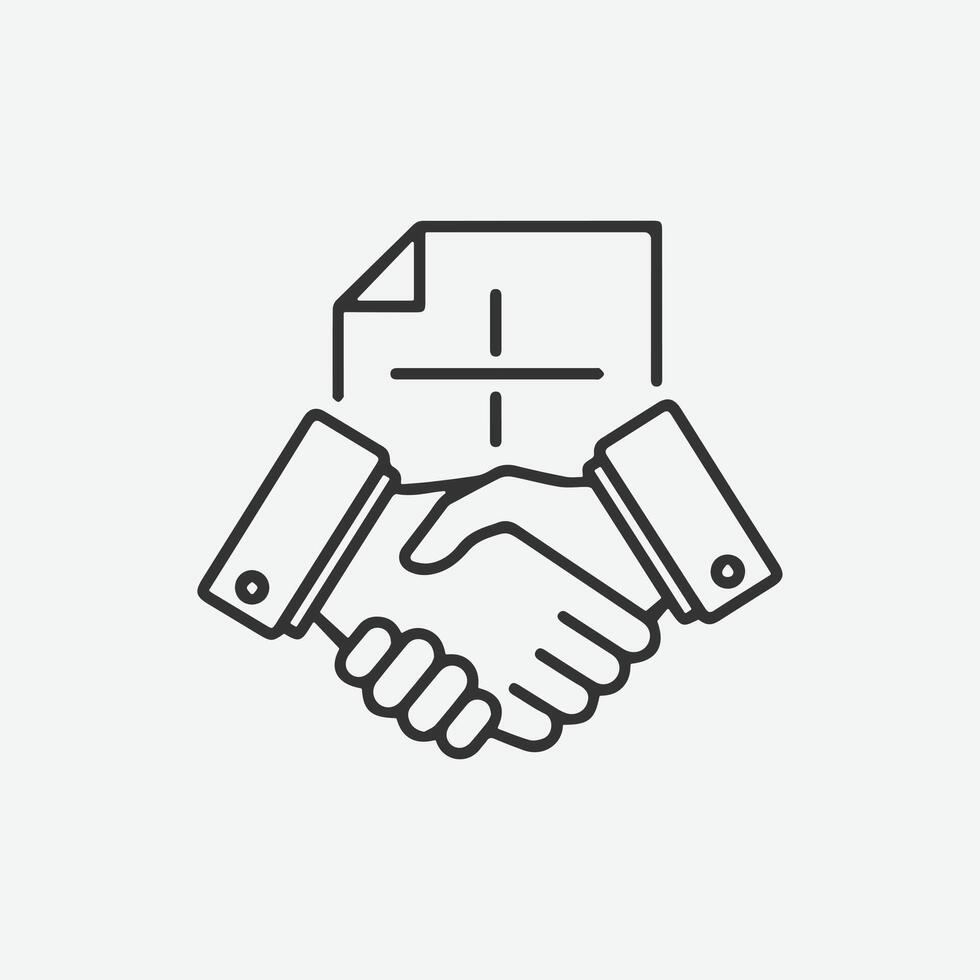 Handshake agreement document icon business deal vector