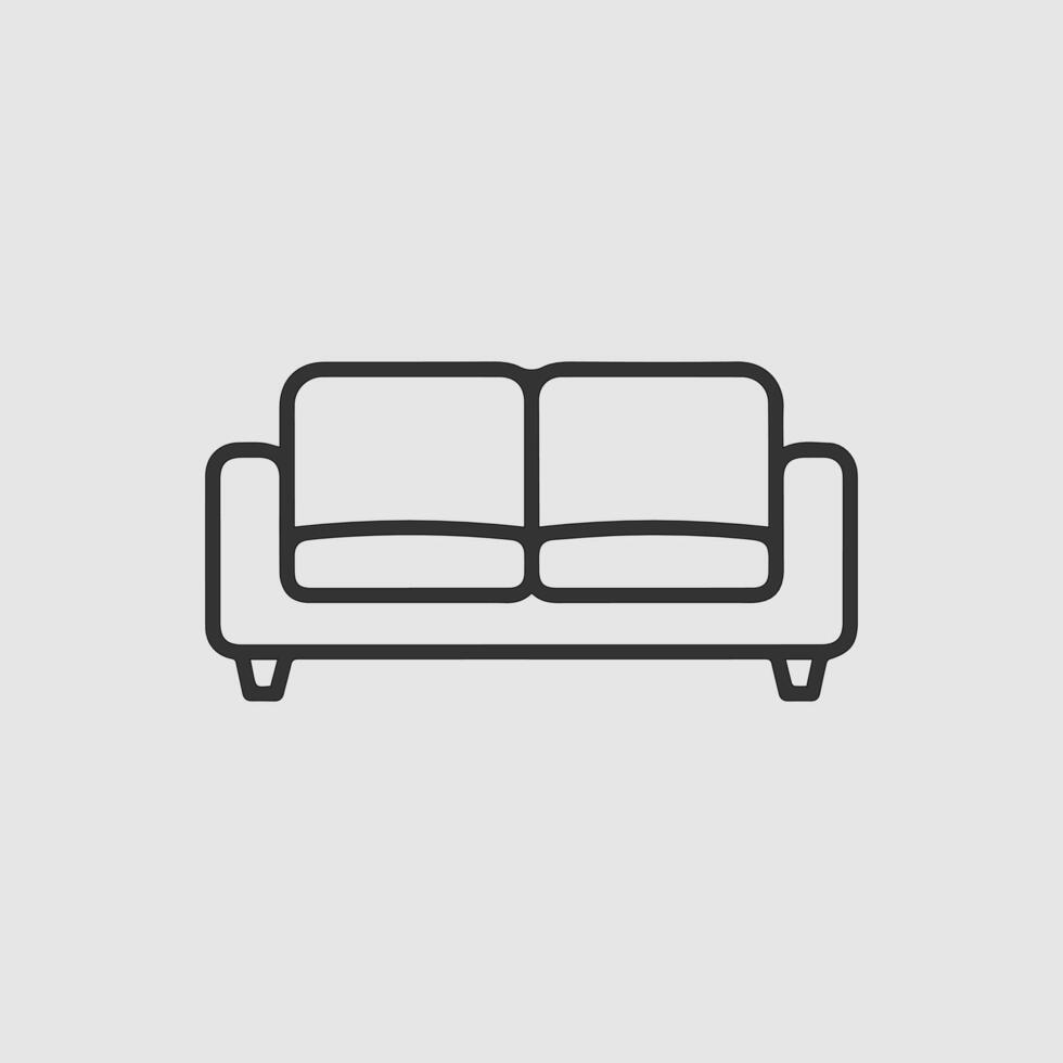 Simple line icon of a two seater sofa vector