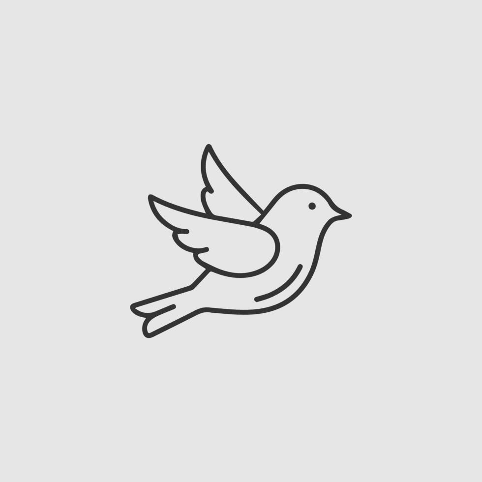 Simple line drawing of a bird in flight vector