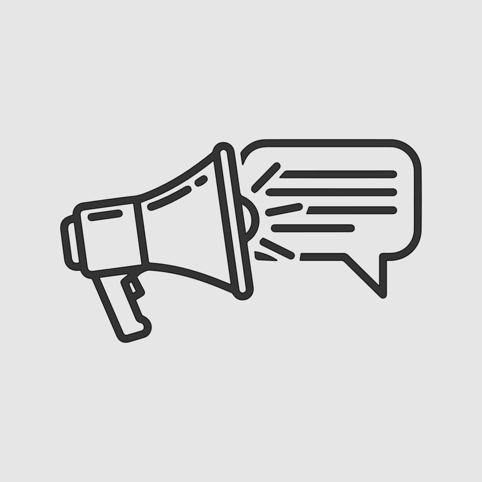 Announcement message megaphone icon illustration vector