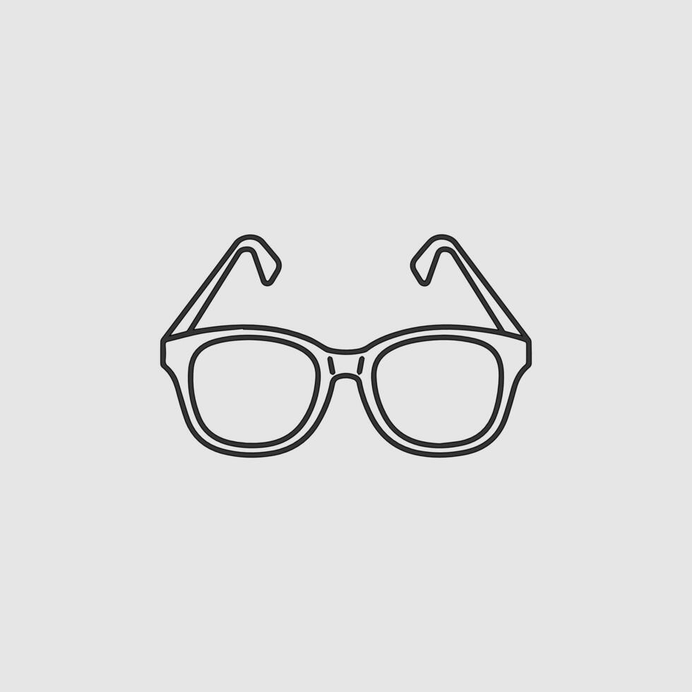 Simple line drawing of classic eyeglasses vector