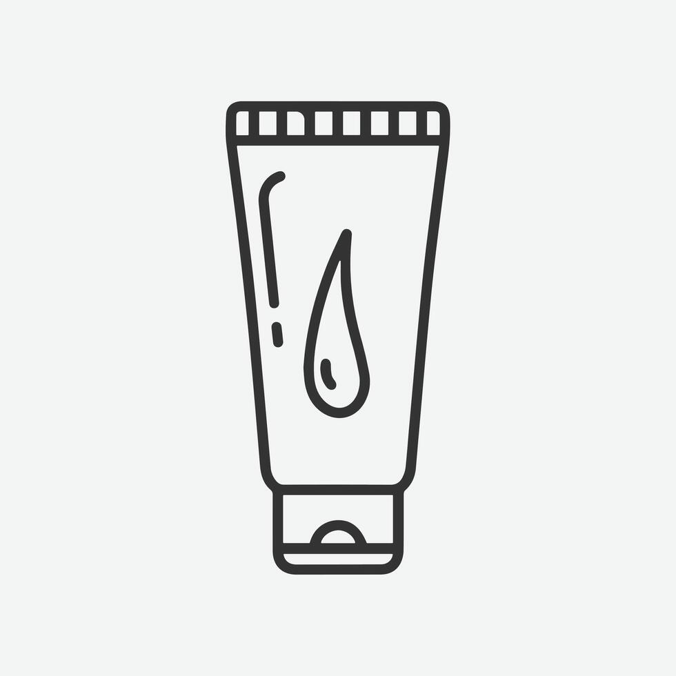 Tube of cream or lotion simple line icon vector