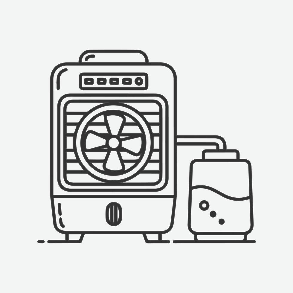 Evaporative cooler icon line art illustration vector