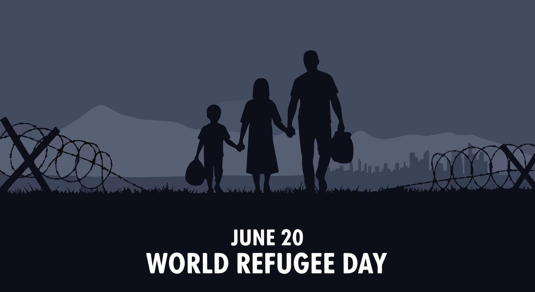 World refugee day june 20 vector