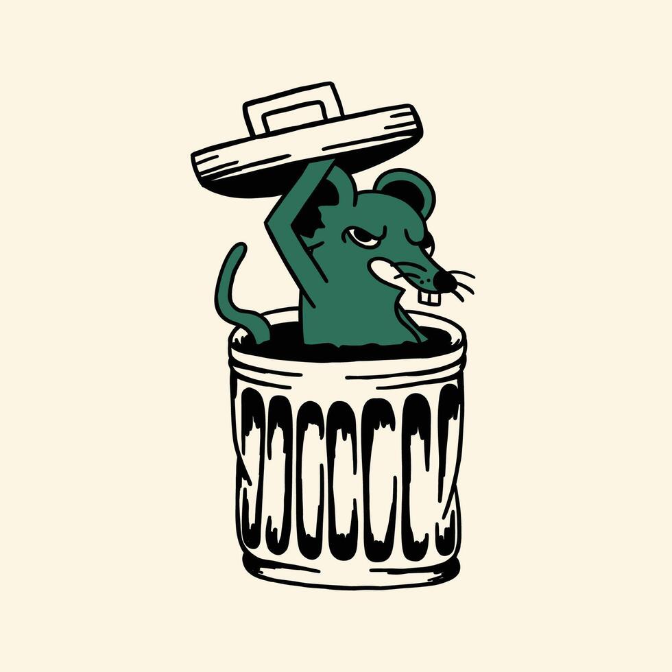 mouse retro cartoon character illustration vector