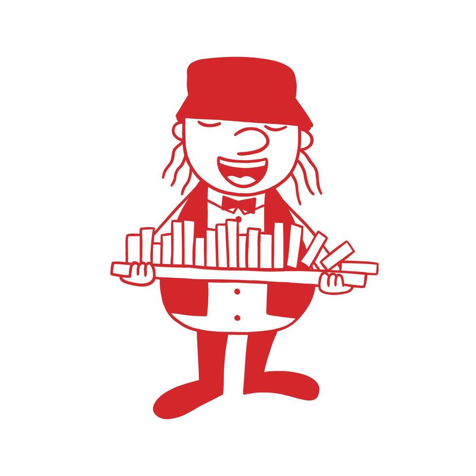 cute cartoon character person carrying book vector
