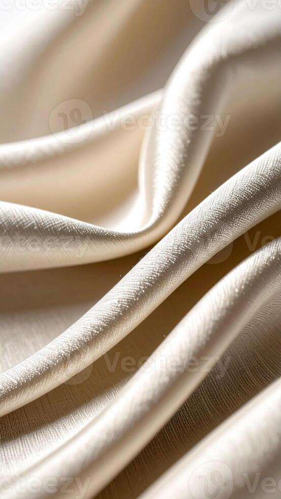Textured Cream Fabric Drapes Elegantly to Create a Soft and Inviting Aesthetic With Delicate Folds photo