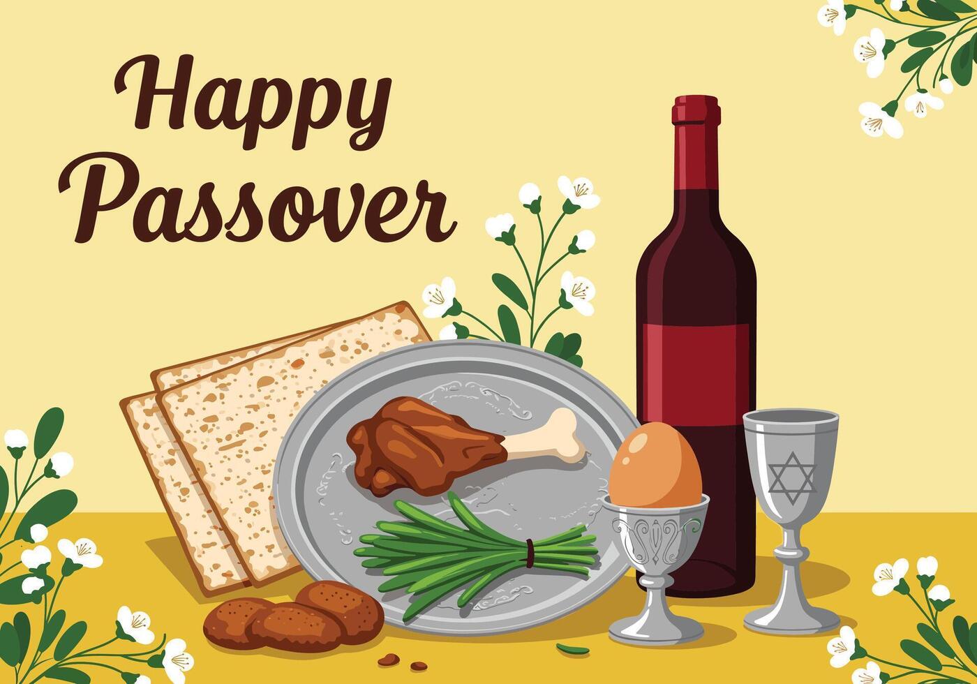 Passover is a jewish holiday celebrated on the first sunday of may, the first day vector