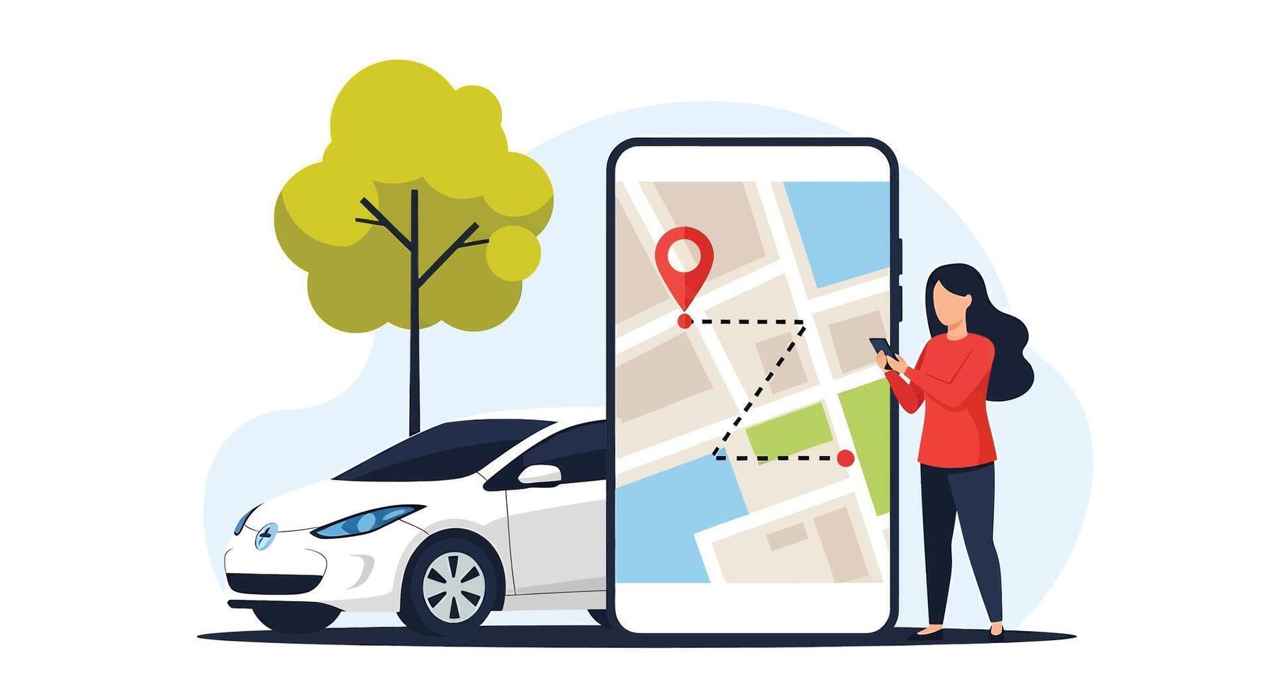 How to use google maps to find your car vector
