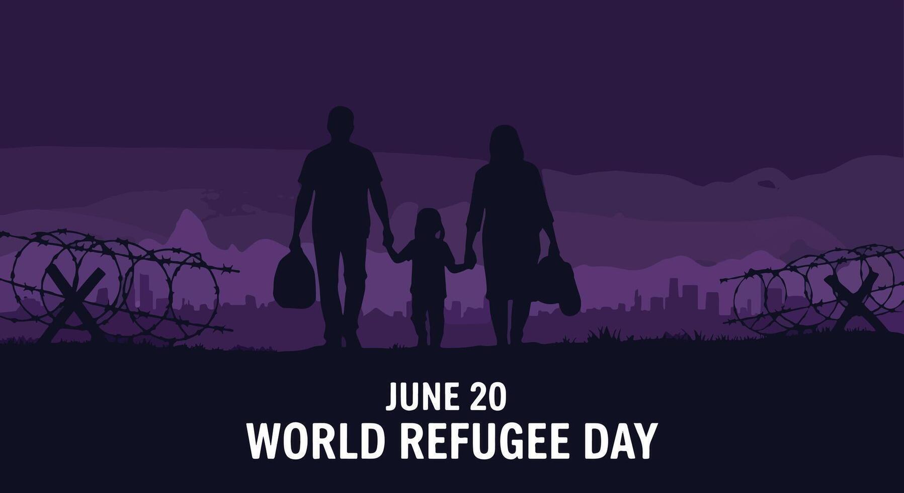 June 20 world refugee day vector