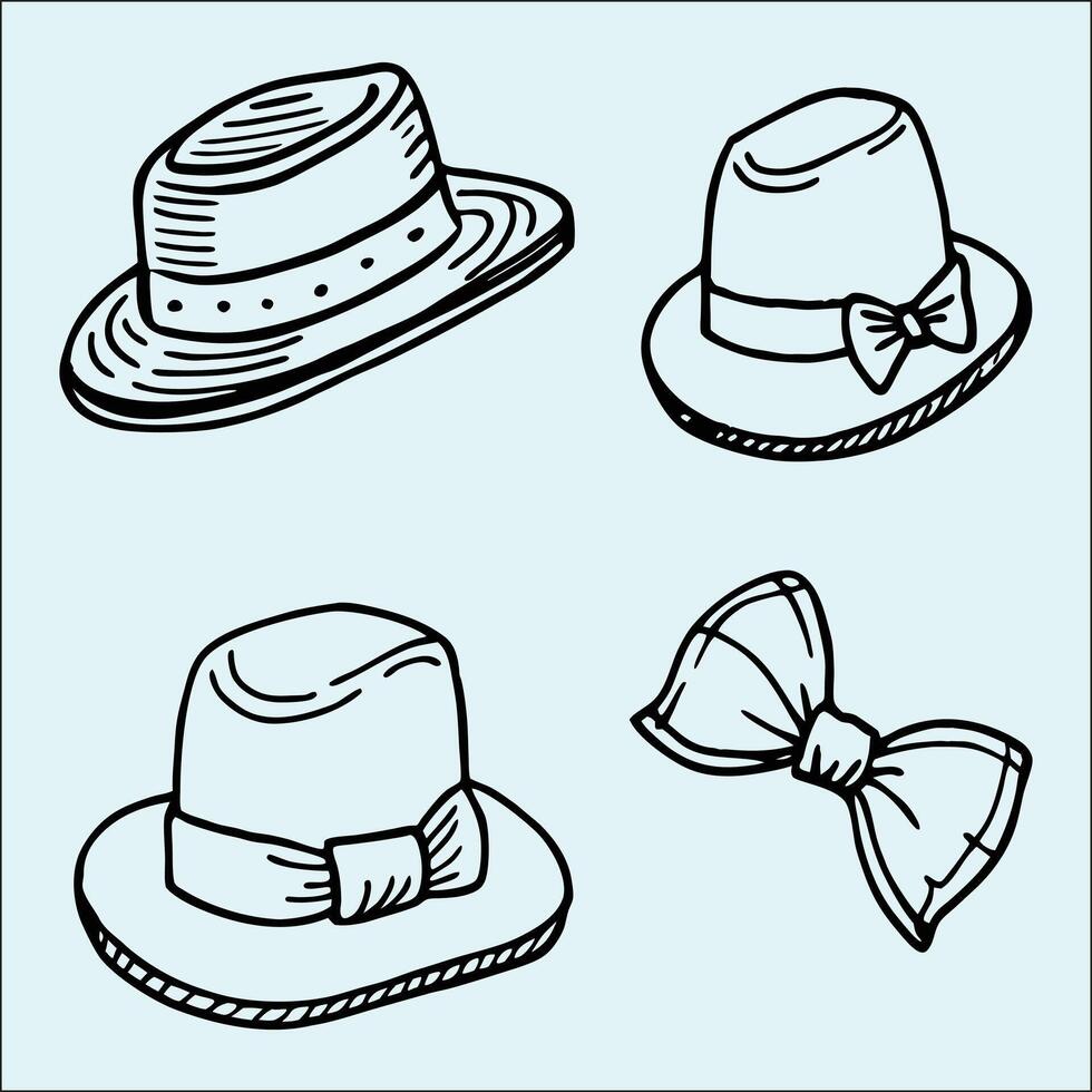 Variety of Hat Styles in Silhouette Format vector