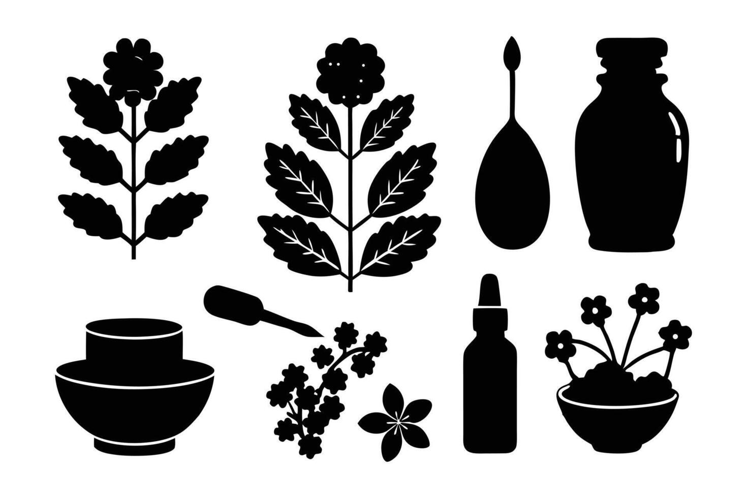 Mustard Botanical Silhouette for Herbal Theme vector